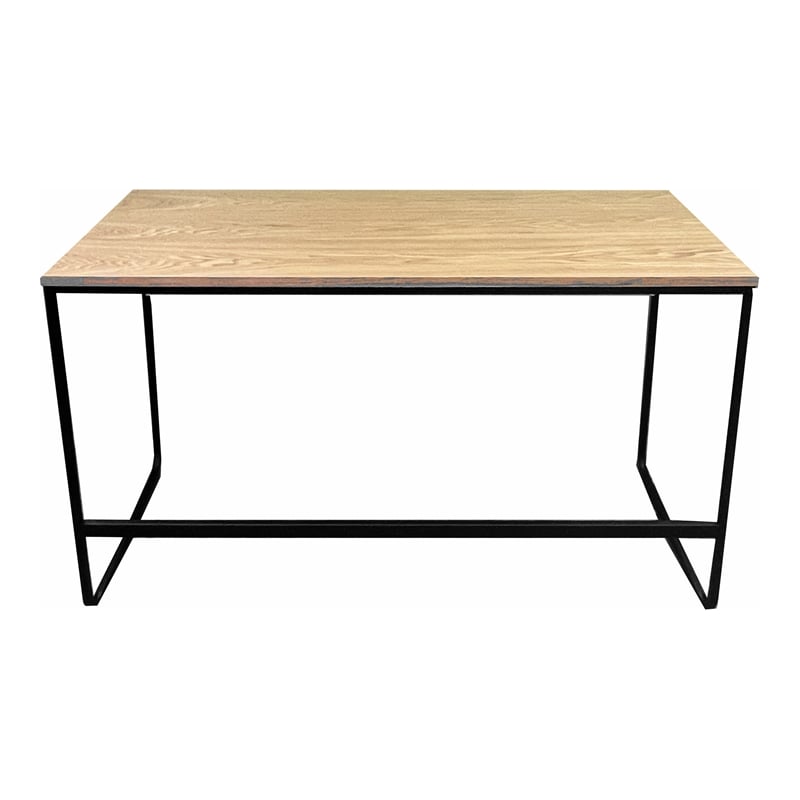Pangea Home Vila Modern Sleigh-Style Wood Veneer/Metal Desk in Black