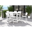 Pangea Home Betty Arm Bar Chairs White Set of 4