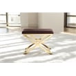 Gold Lexi Stool Velvet Chocolate Fabric & Gold Frame