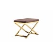 Gold Lexi Stool Velvet Chocolate Fabric & Gold Frame