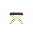 Gold Lexi Stool Velvet Chocolate Fabric & Gold Frame