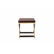 Gold Lexi Stool Velvet Chocolate Fabric & Gold Frame