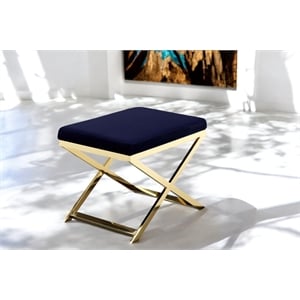 Gold Lexi Stool Navy Velvet & Gold Frame