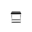 Pangea Home Lexi Stool in Faux Leather Black & Chrome Frame