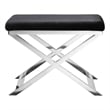 Pangea Home Lexi Stool in Faux Leather Black & Chrome Frame