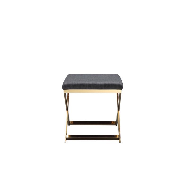 Gold Lexi Stool Fabric Charcoal