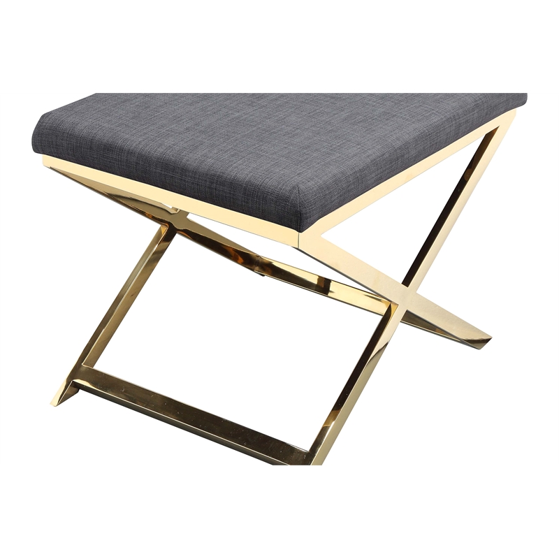 Gold Lexi Stool Fabric Charcoal
