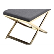 Gold Lexi Stool Fabric Charcoal