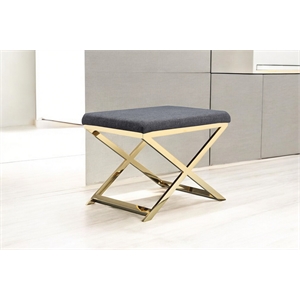 Gold Lexi Stool Fabric Charcoal