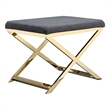 Gold Lexi Stool Fabric Charcoal