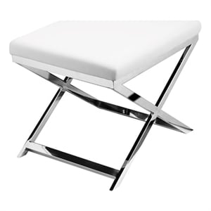 Lexi Stool Faux Leather White & Chrome Frame