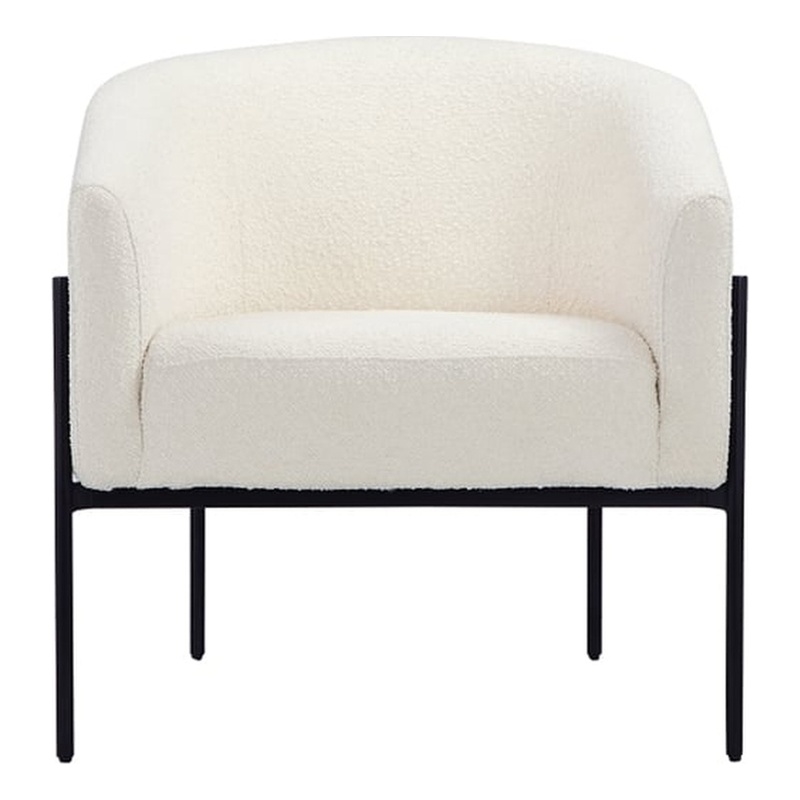 Amanda Arm Chair Boucle Fabric White