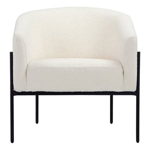 Amanda Arm Chair Boucle Fabric White