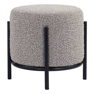 Lolo Round Stool Boucle Fabric Gray
