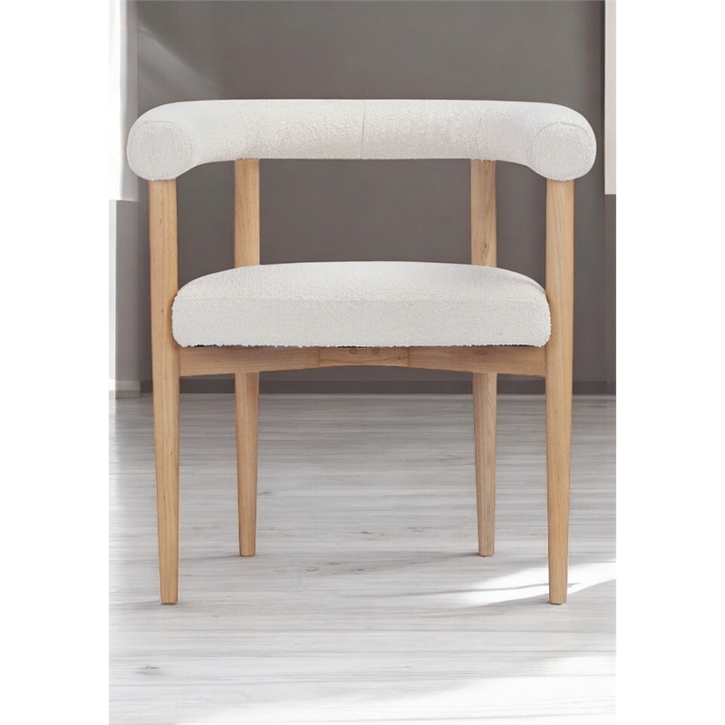 Bloom Arm Chair Boucle Fabric White