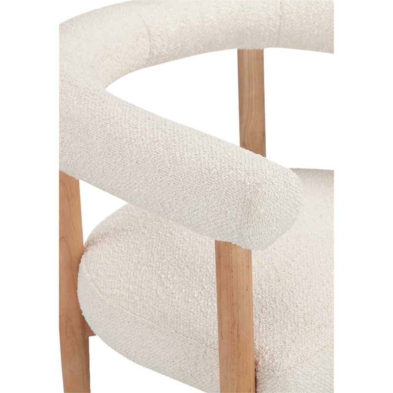 Bloom Arm Chair Boucle Fabric White