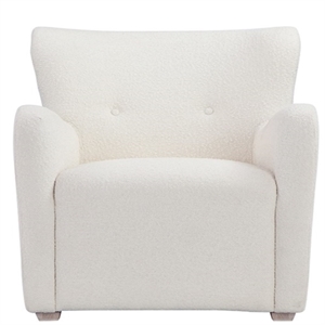 Harlow Lounge Chair Boucle Fabric White