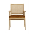 Pangea Home Lev Arm Chair Velvet Gold Linen Blend Fabric