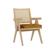 Pangea Home Lev Arm Chair Velvet Gold Linen Blend Fabric