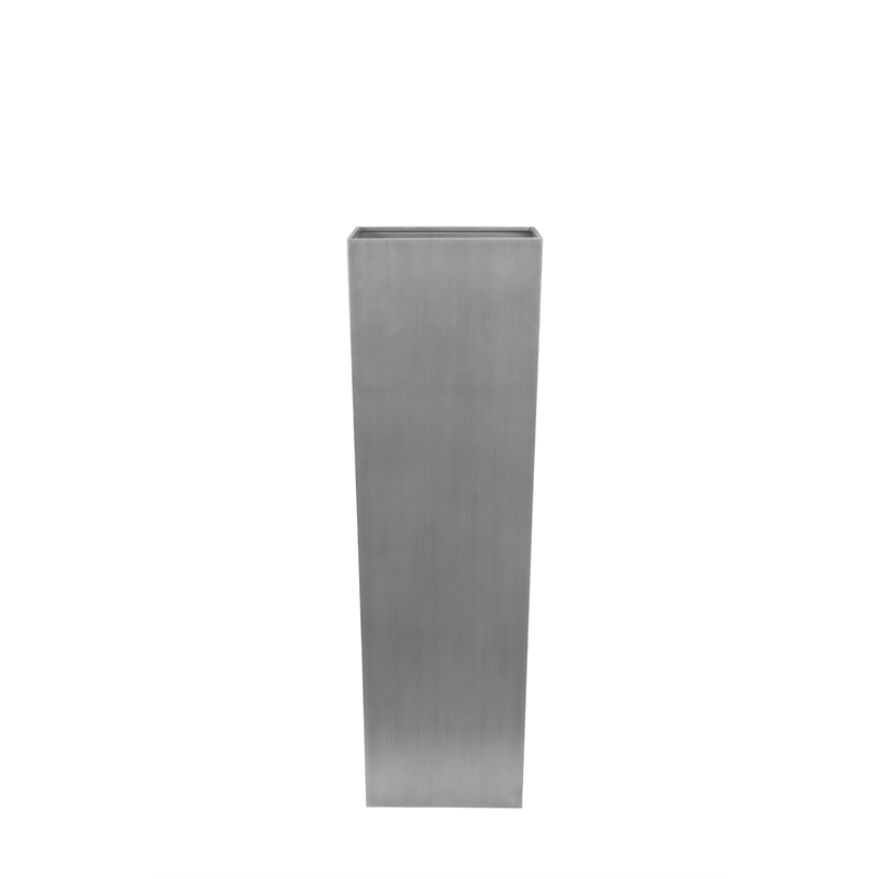 Flower Barrel Tall Brushed Metal