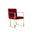 Gold Dexter Arm Chair Velvet Maroon