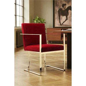 Gold Dexter Arm Chair Velvet Maroon