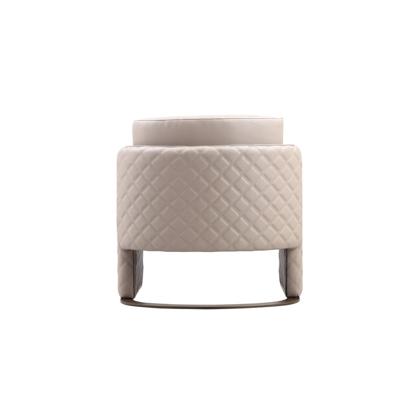 Lusso Gold Lounge Chair Sand Faux Leather