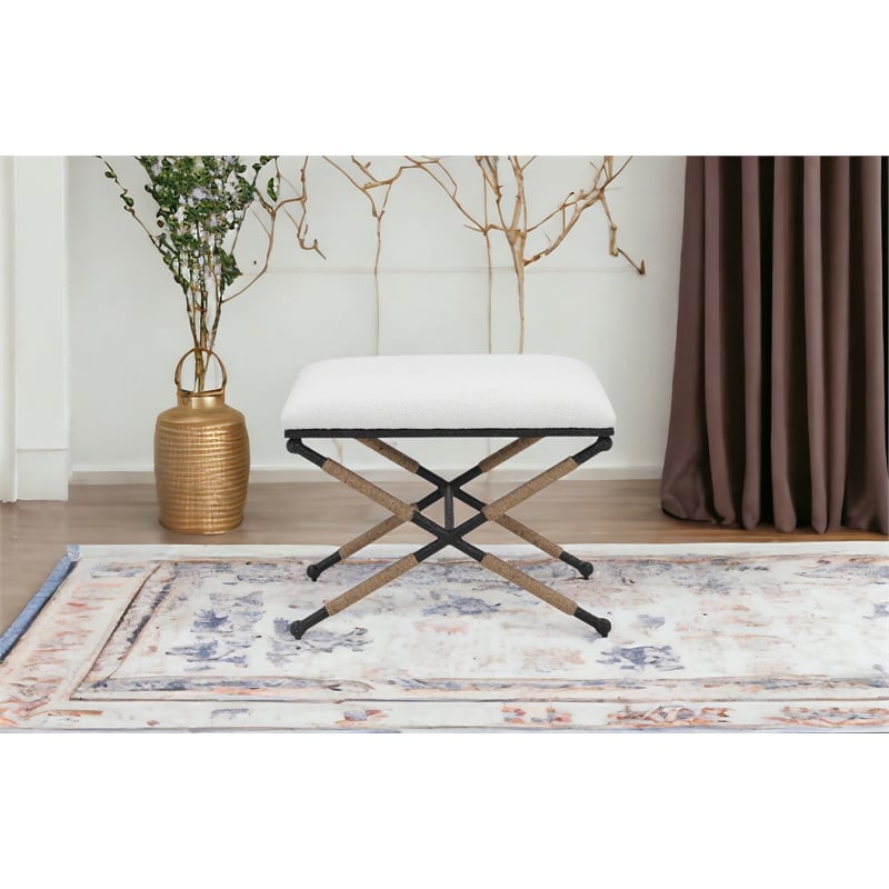 Jaipur Stool Boucle White