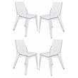 Arrow Dining Chair Side Clear Plastic- Set Of 4