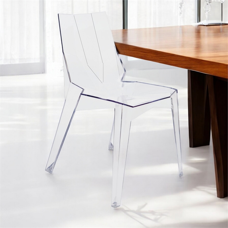 Arrow Dining Chair Side Clear Plastic- Set Of 4