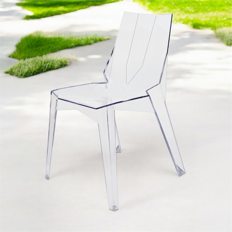 Arrow Dining Chair Side Clear Plastic- Set Of 4