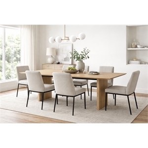 Brad 94&quot Wide Oak Dining Table - Large Dining Table for 8 to 10 People