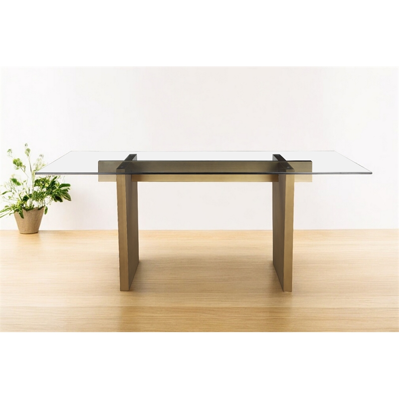 Spencer Dining Table Brass Iron