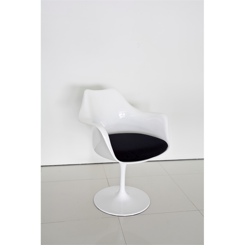 Ella Arm Dining Chair White Steel