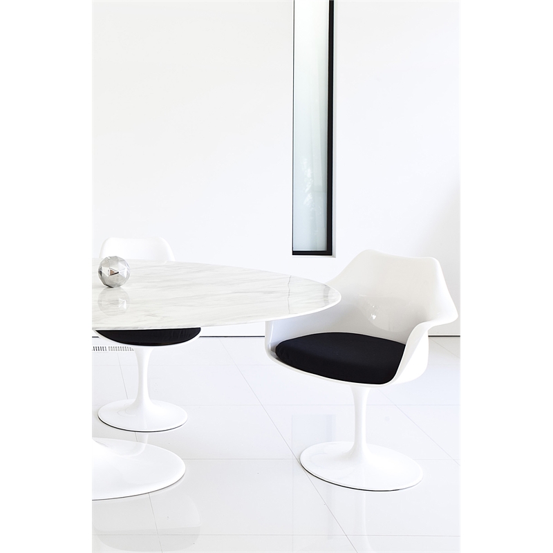 Ella Arm Dining Chair White Steel