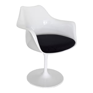 Ella Arm Dining Chair White Steel
