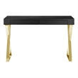 Gold Alexa Desk Black Engineered Wood