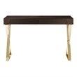 Gold Alexa Desk Espresso Engineered Wood