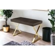 Gold Alexa Desk Espresso Engineered Wood