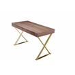 Gold Alexa Desk Walnut Engineered Wood