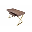 Gold Alexa Desk Walnut Engineered Wood