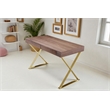 Gold Alexa Desk Walnut Engineered Wood