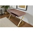 Gold Alexa Desk Walnut Engineered Wood