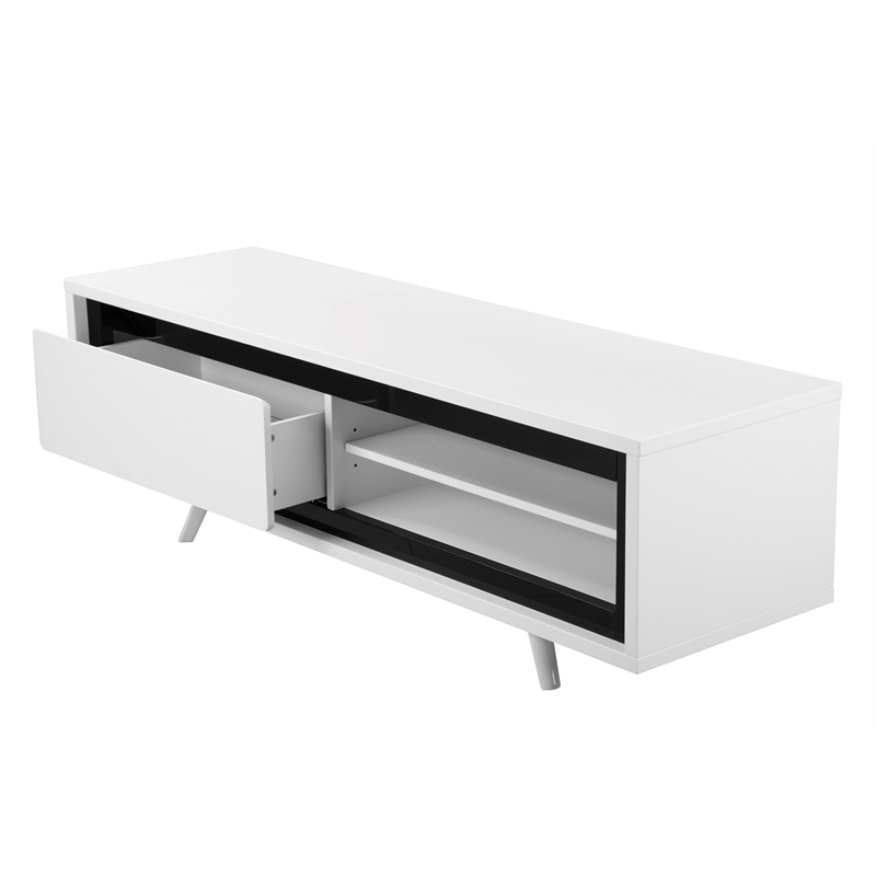 Hal Short TV Stand White & Black Combo in Engineered Wood