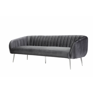 Hilda Sofa Silver/Gray Velvet