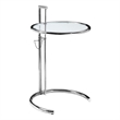 Lite Side Table clear top and high polished steel legs