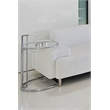 Lite Side Table clear top and high polished steel legs