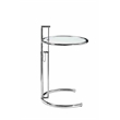 Lite Side Table clear top and high polished steel legs