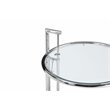 Lite Side Table clear top and high polished steel legs