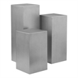 Pangea Home Miami Modern Pedestal Set of 3 Brushed Metal Steel Fully Assembled